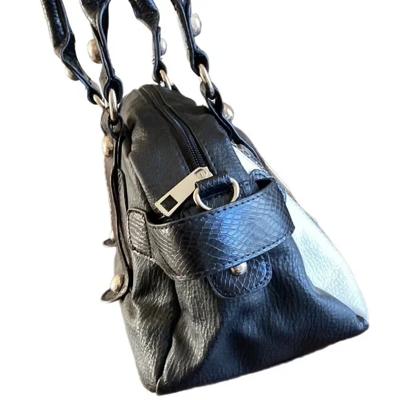 Replica FOSSIL bowler shoulder bag black white - Picture 6 of 12